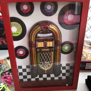 Retro Jukebox Wall Art with Records